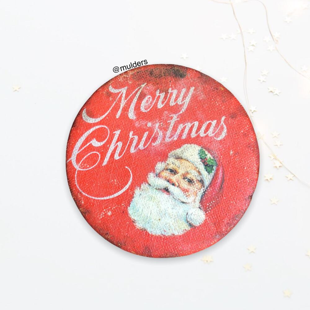 Vintage Hallmark Merry Christmas Santa Button Pin